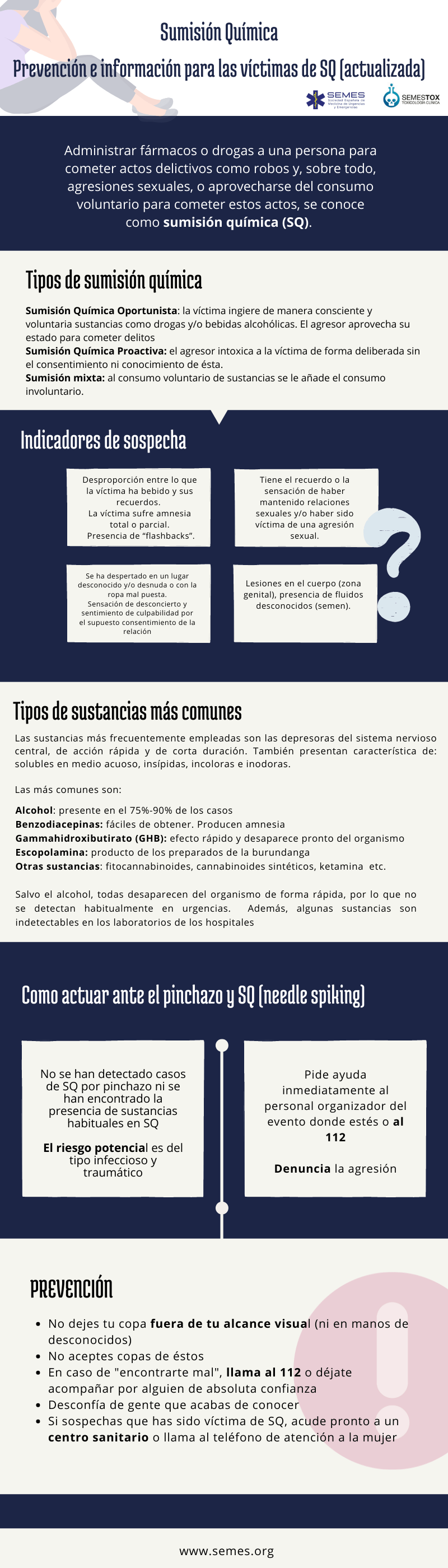 SEMES explica cómo actuar ante una sospecha de sumisión química y por qué la rapidez es fundamental